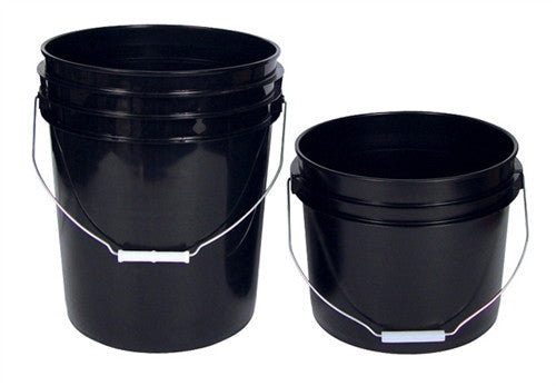 Black Plastic Buckets -- 5 Gallon with Handle